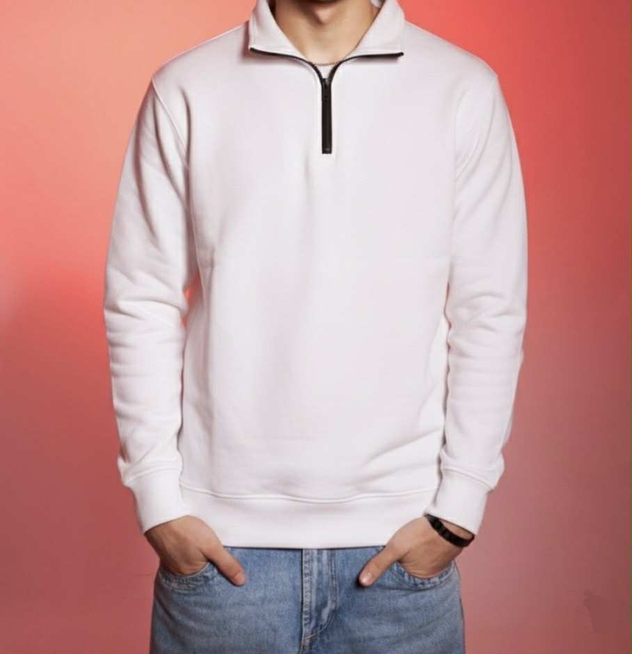 white half-zip