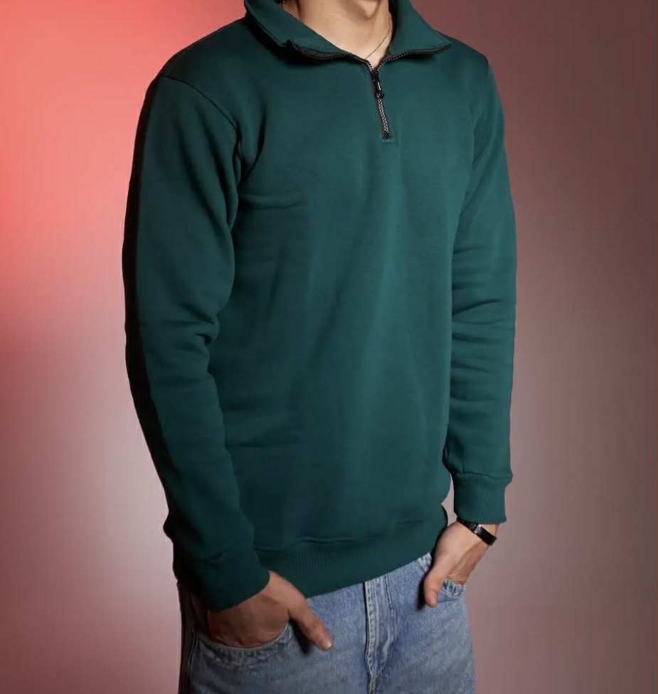 dark green half-zip
